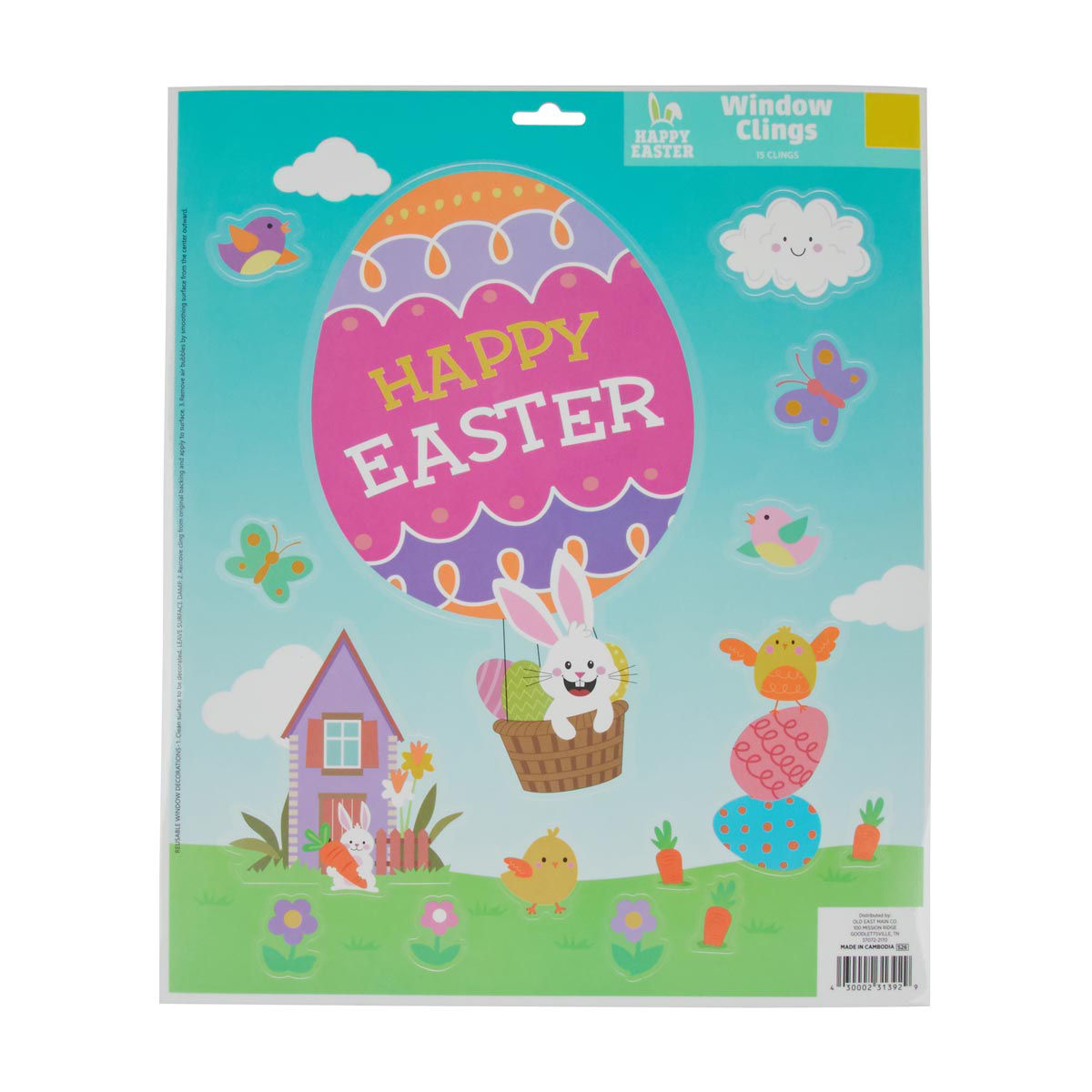 Happy Easter Window Clings Décor, Assorted