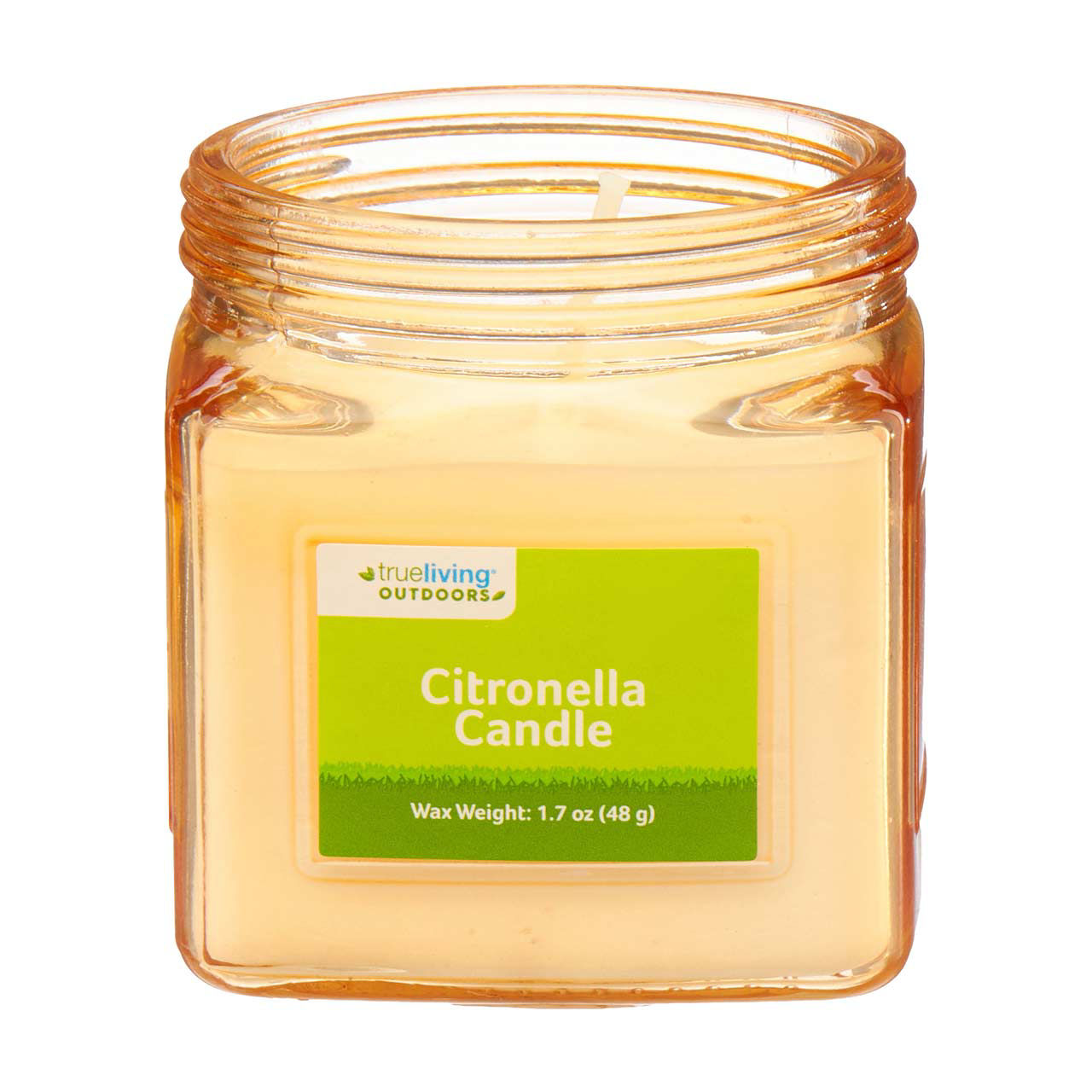 Trueliving Outdoors Cream Glass Citronella Candle, 1.7 oz