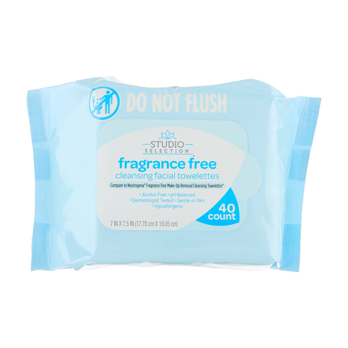 Studio Selection Fragrance Free Cleansing Facial Towelettes, 40 ct
