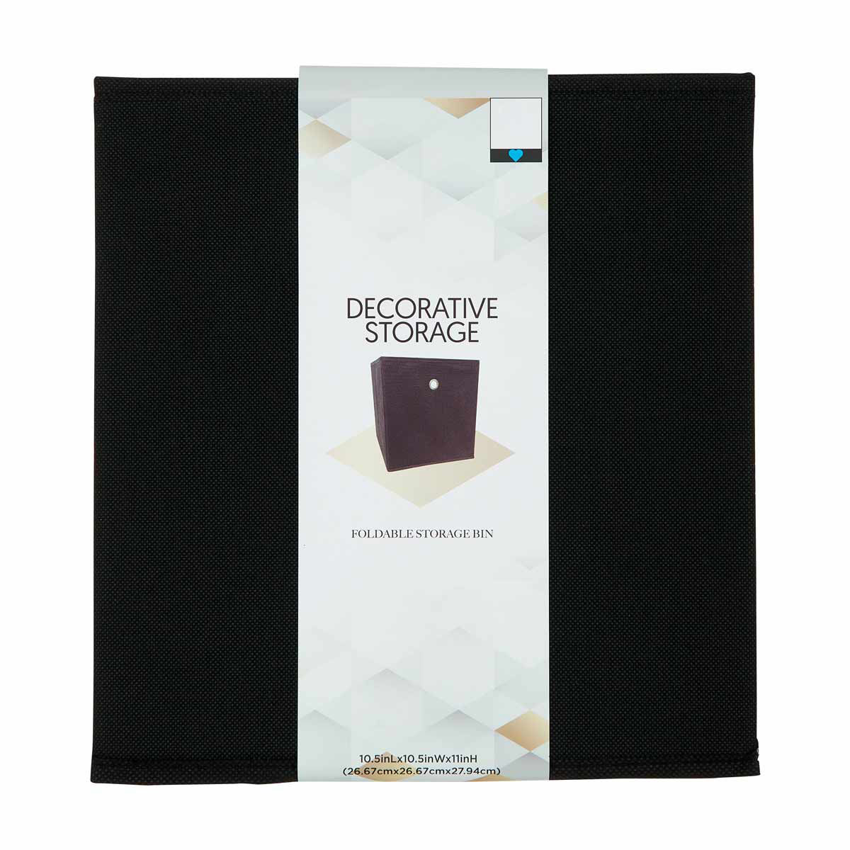 Fall Foldable Black Fabric Storage Bin, 10.5x11 in
