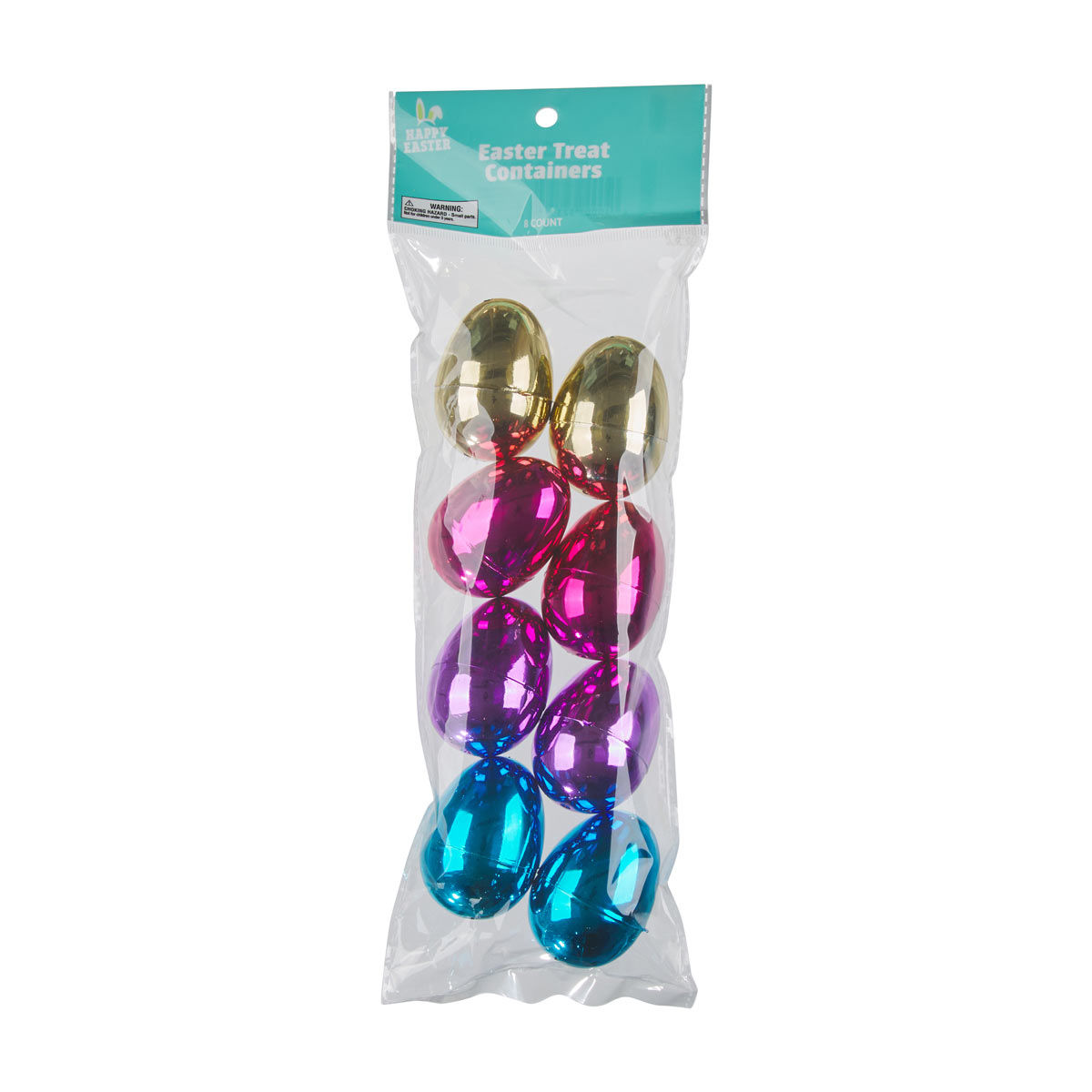Happy-Easter-Metallic-Egg-Shaped-Treat-Containers,-8-ct,-Assorted