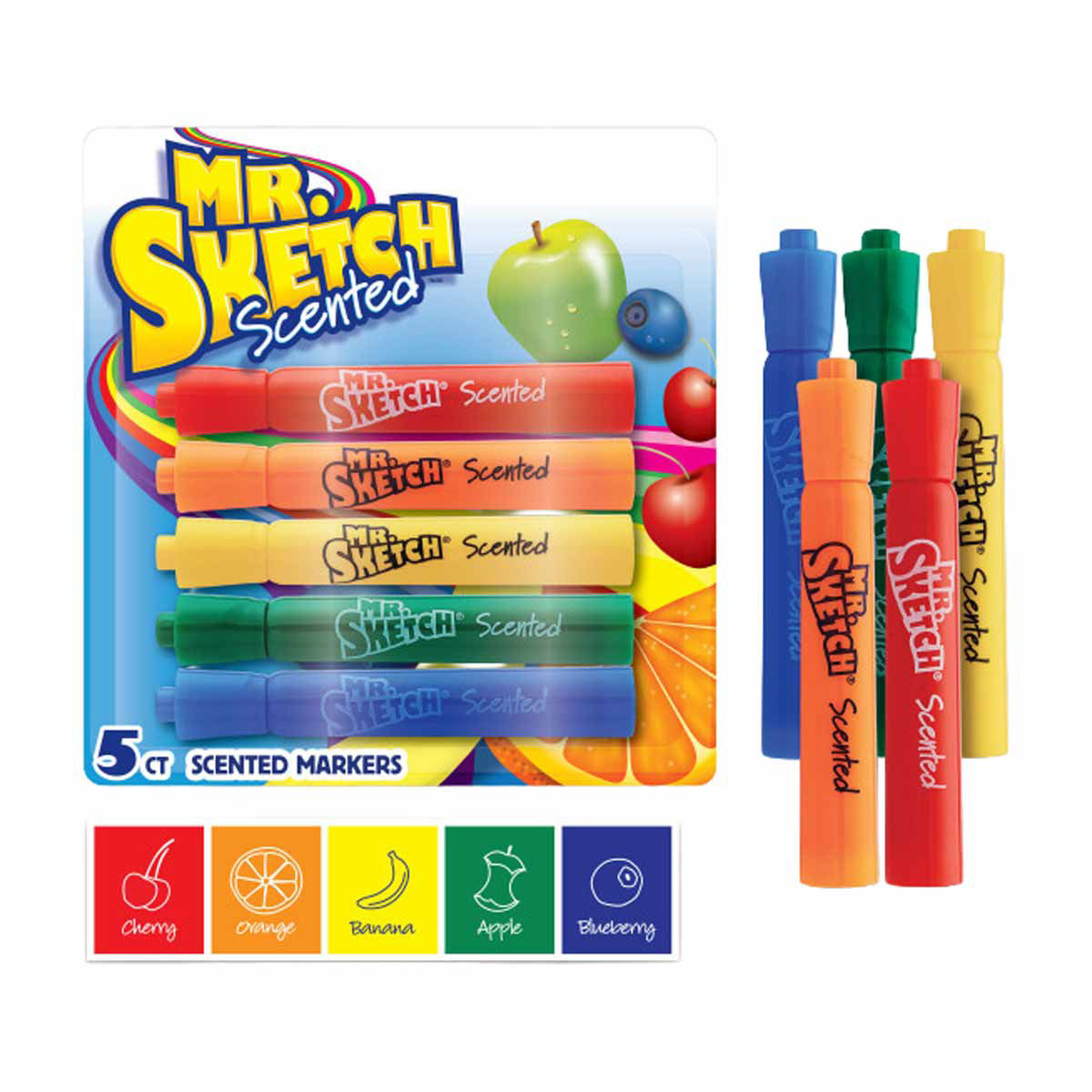 Mr. Sketch Scented Chisel Tip Markers, 5 ct, 5 Assorted Scents