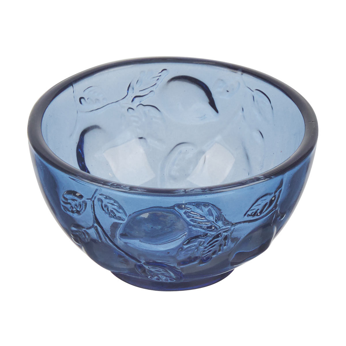 Embossed Lemon Small Glass Bowl, 2 Assorted Colors