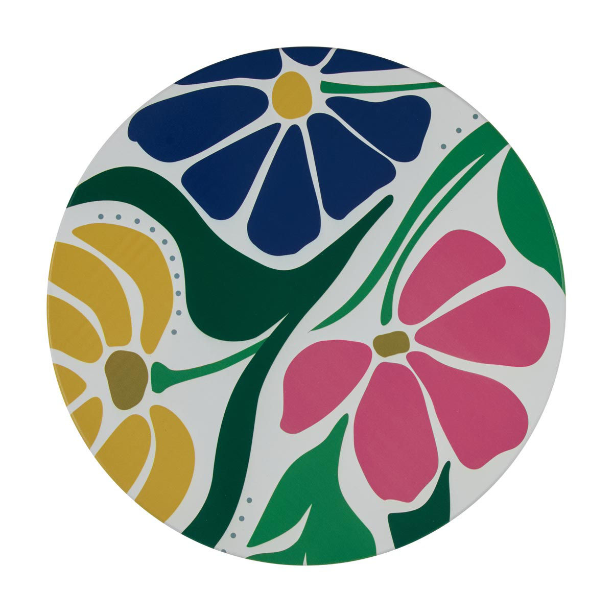 Round Printed Wooden Lazy Susan Tray, 2 Assorted Designs