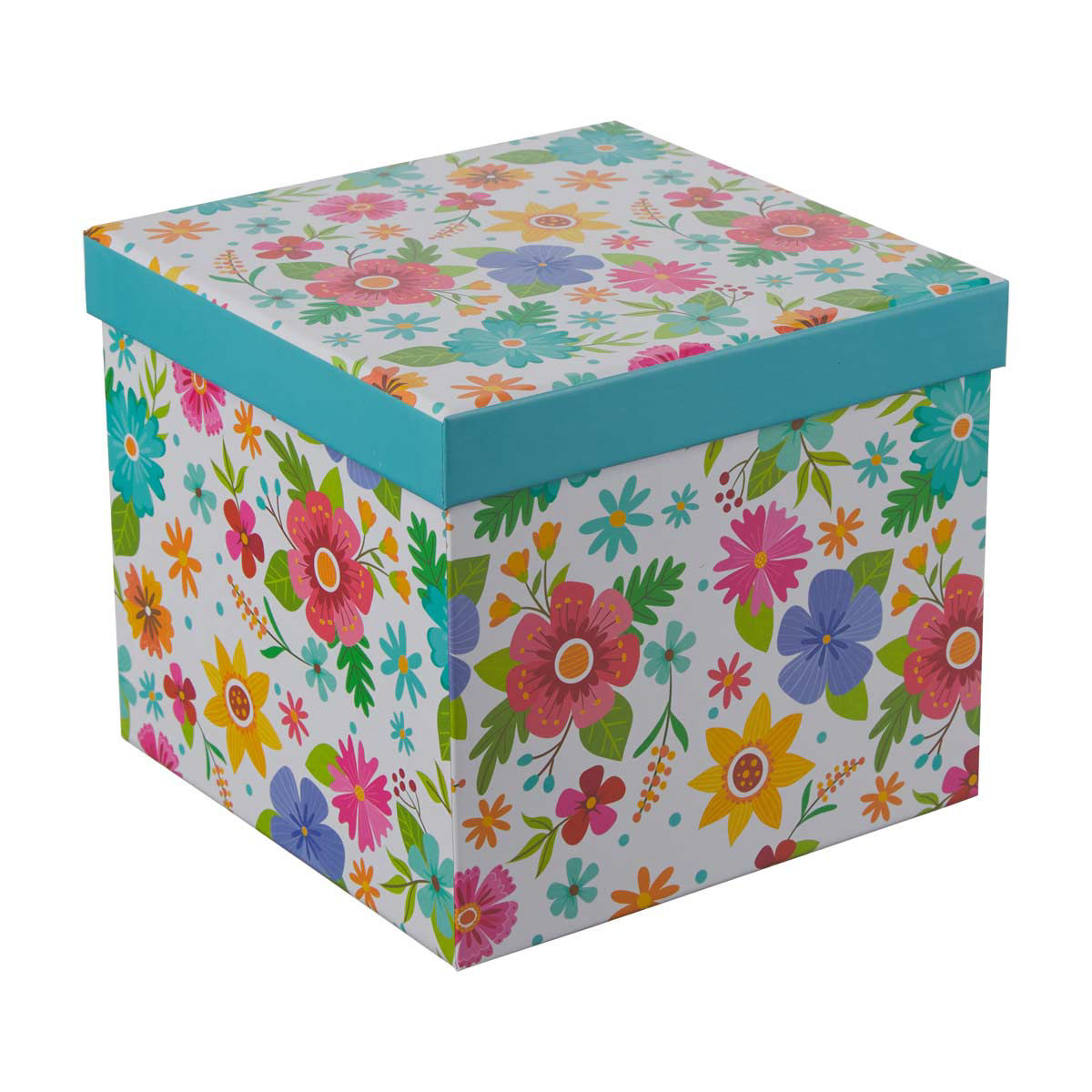 Floral Print Square Storage Box, Medium