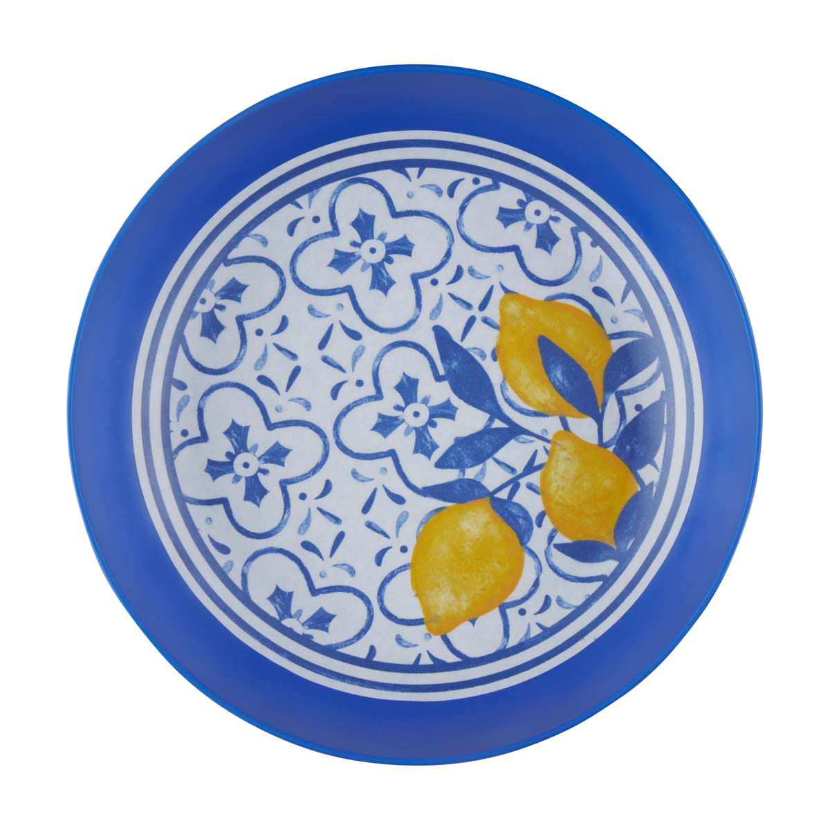 Lemon Print Round Melamine Pasta Bowl, 8 in