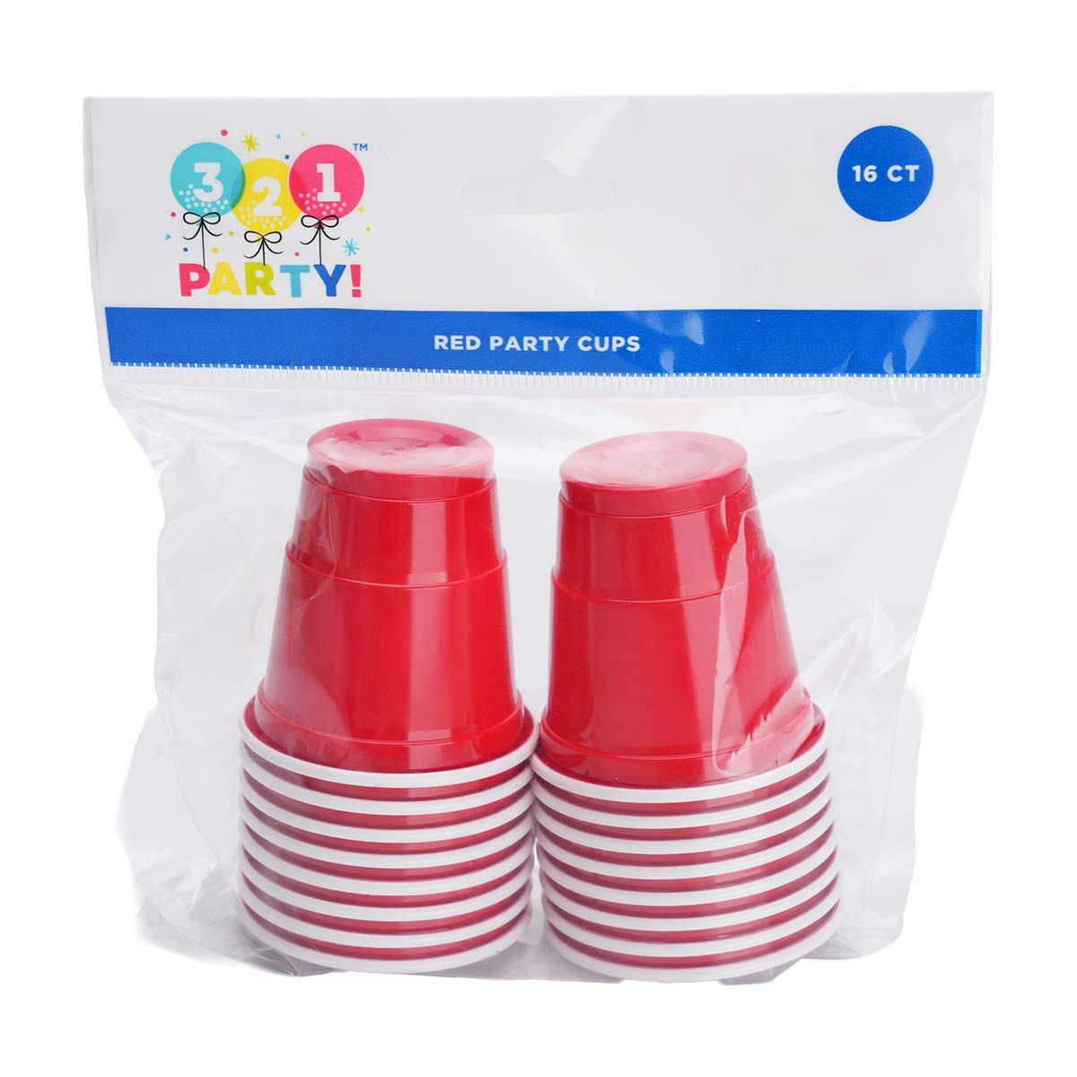 321 Party! Red Disposable Party Cups, 16 ct