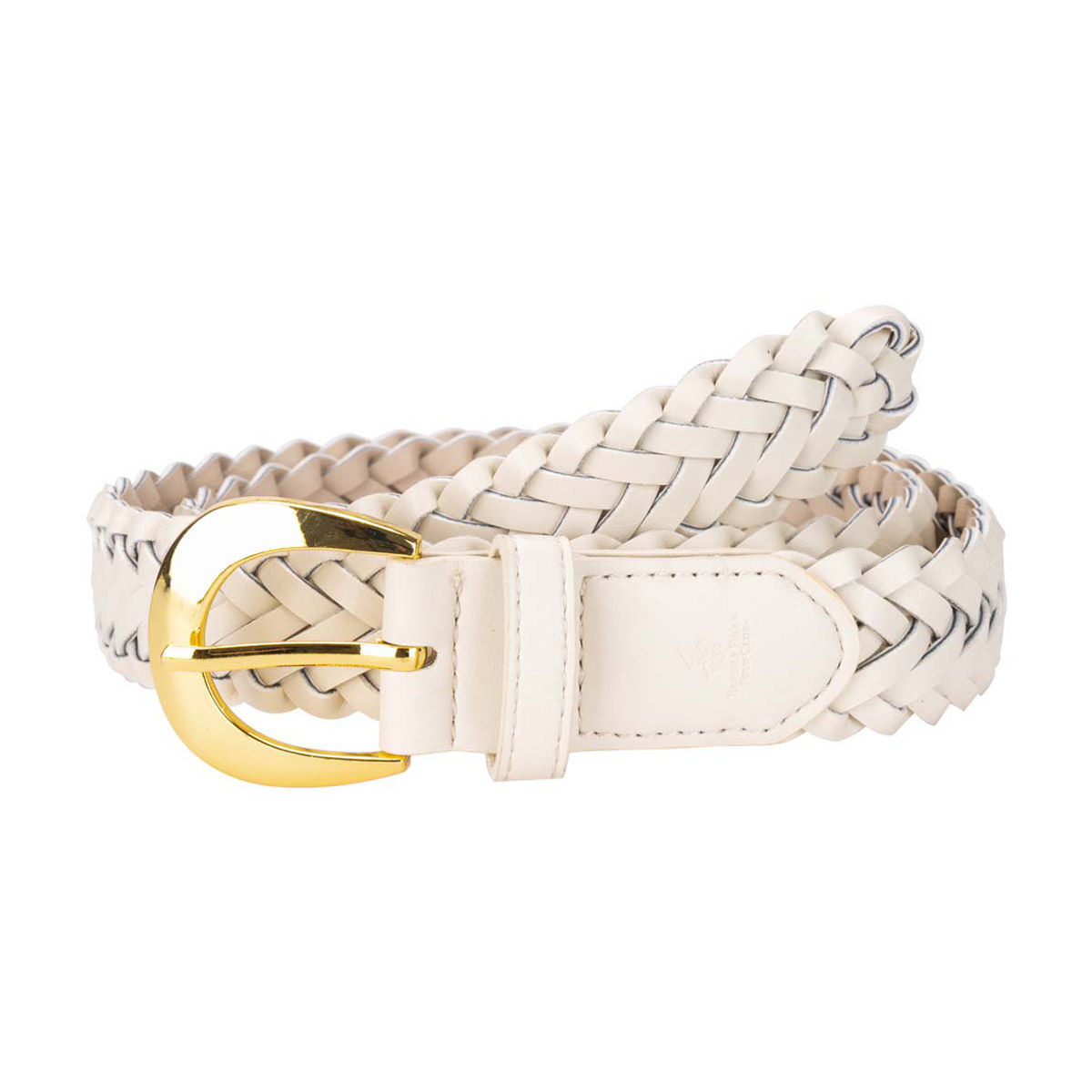 Beverly Hills Polo Club Women's Ivory Woven Belt, Size L/XL
