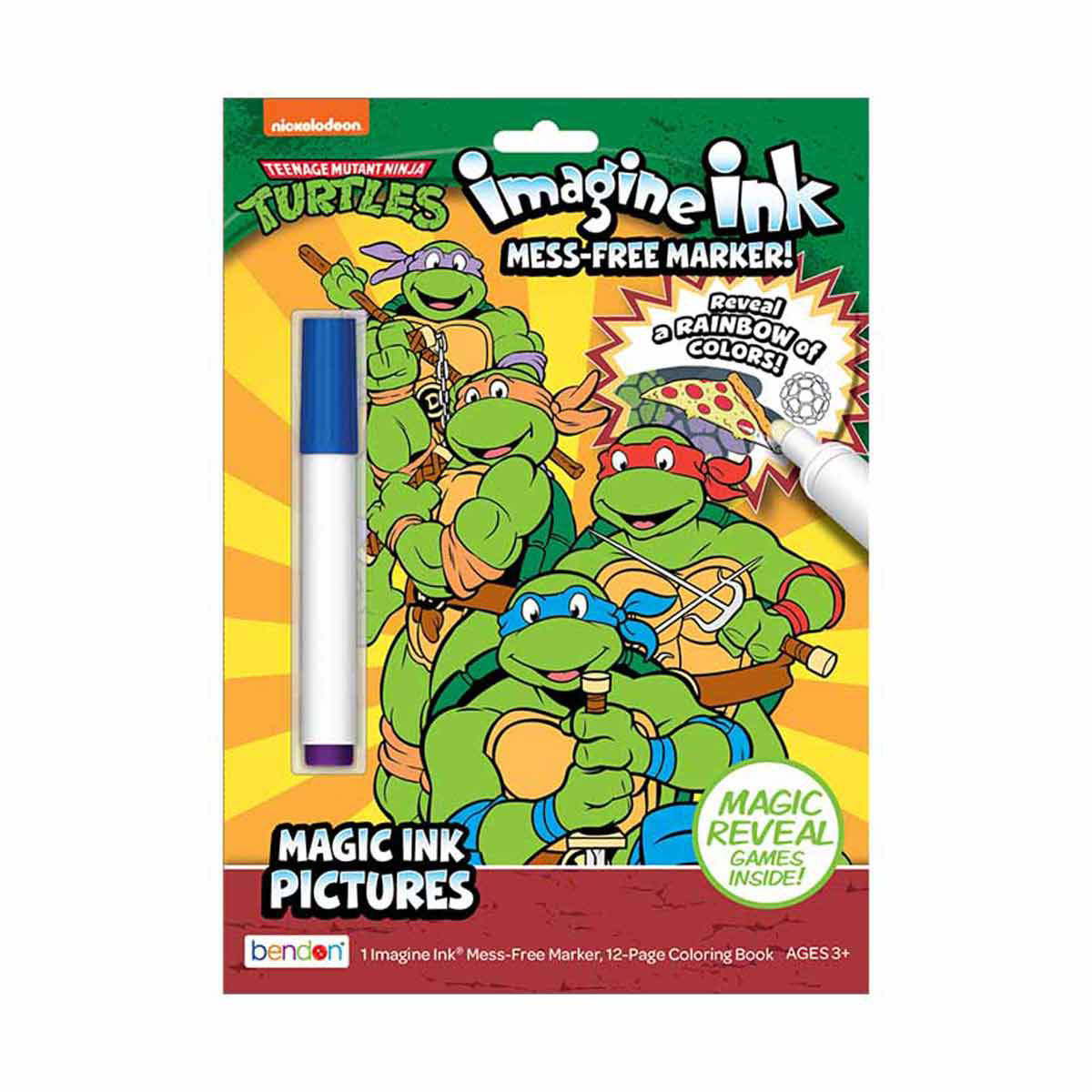 Bendon Imagine Ink® Mess-Free Coloring Book with Magic Ink Marker, Assorted