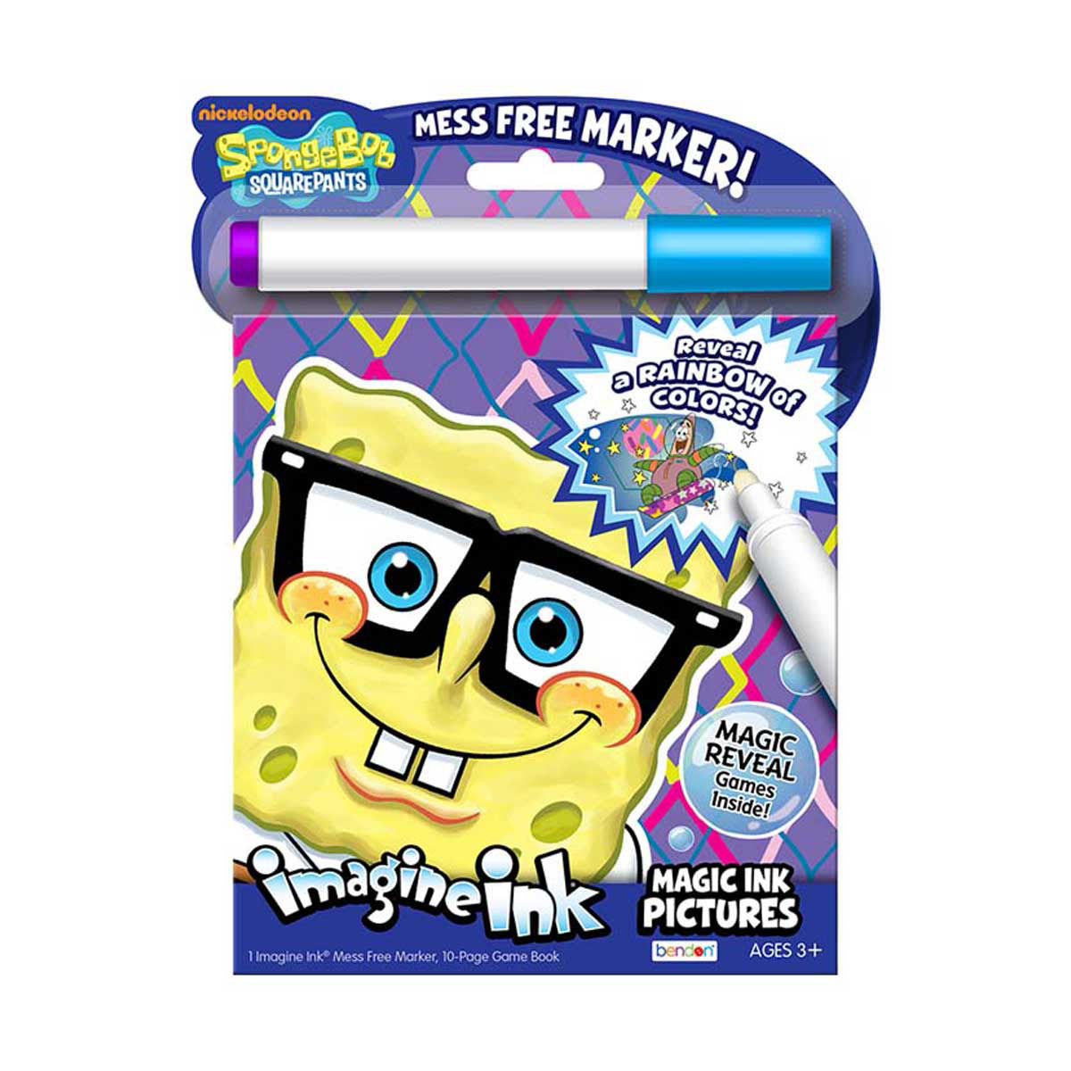 Bendon Imagine Ink® Mess-Free Coloring Book with Magic Ink Marker, Assorted