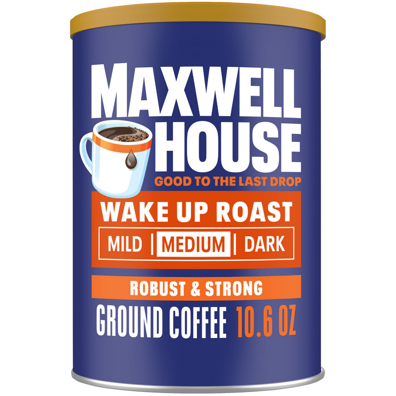 Maxwell House Wake Up Roast Ground Coffee, 10.6 oz Canister