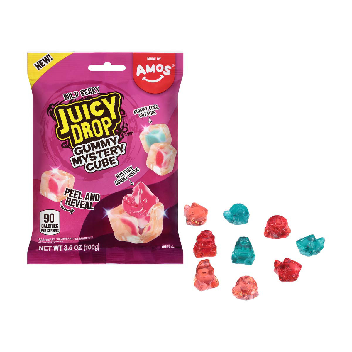 Juicy-Drop-Halloween-Mystery-Gummy-Candy-Cubes,-Wild-Berry-Flavor,-3.5oz,-Peelable-Strawberry-Gummy-Cube,-Mystery-Animal-Inside,-Interactive-2-in-1-Treat-For-Party-Favors,-Trick-or-Treat,-Kids-Gifts