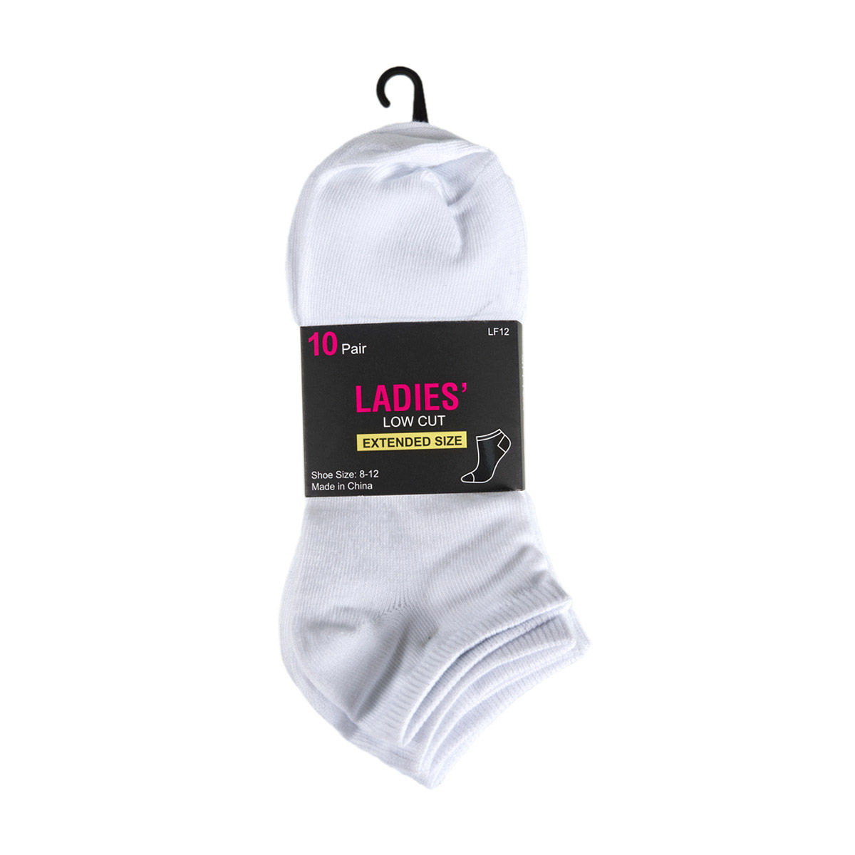 Ladies'-Low-Cut-Extended-Size-Socks,-10-ct,-Assorted-Colors