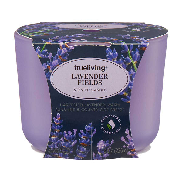 True Living Scented Candle, Lavender Fields, 8 oz — Dollar General (SKU 43147601)
