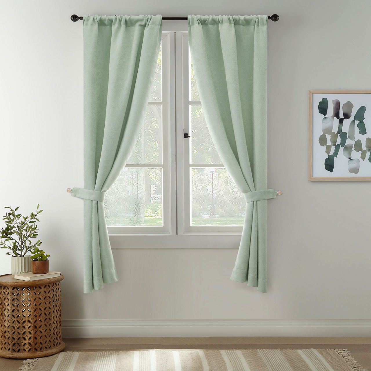 4PC EMBOSSED BLACKOUT WINDOW SET