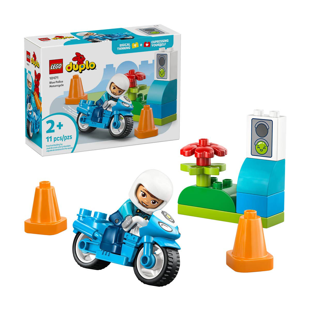 LEGO DUPLO Town Blue Police Motorcycle Toy 10471