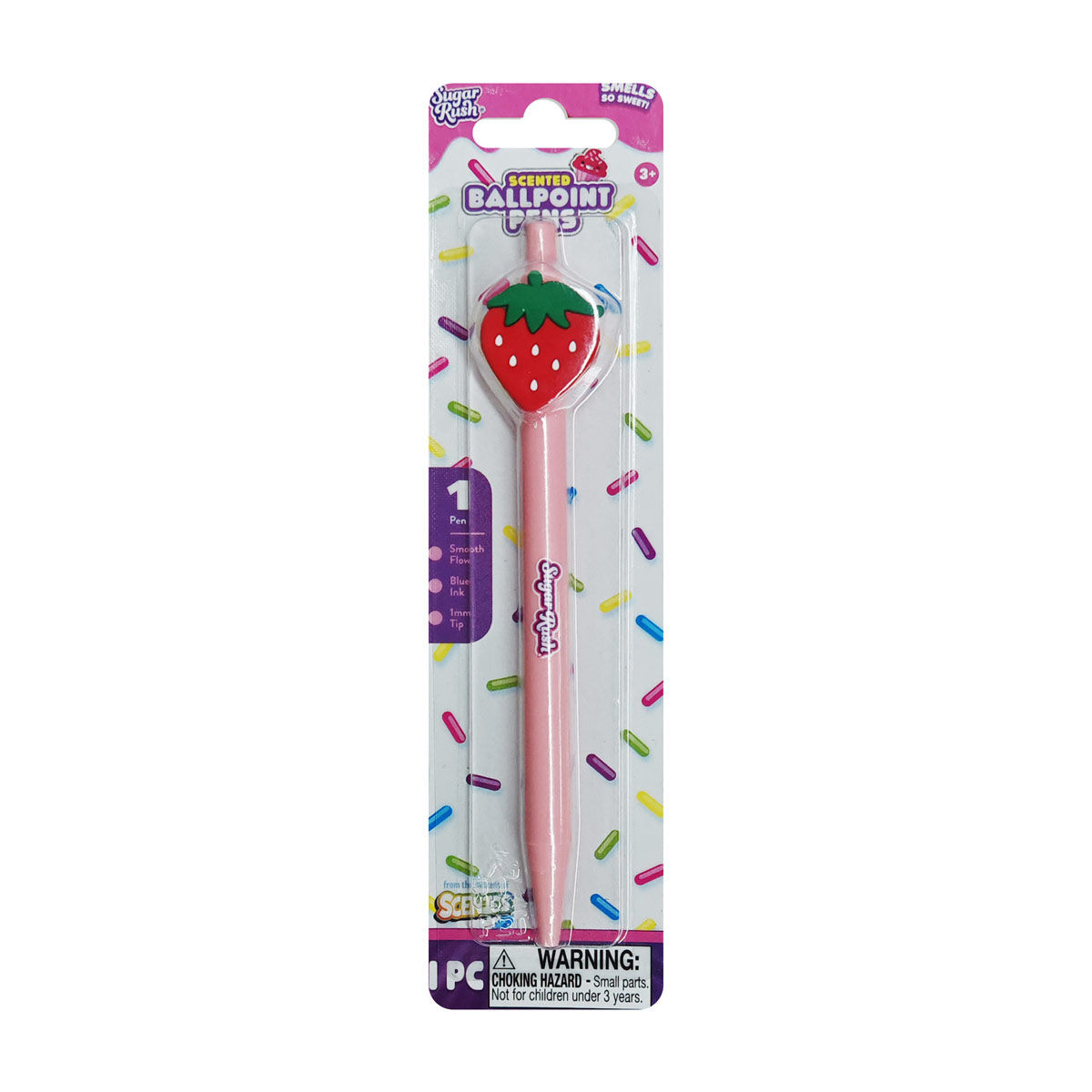 Sugar Rush Scented Fruit-Shaped Ballpoint Pen, 2 Assorted Shapes