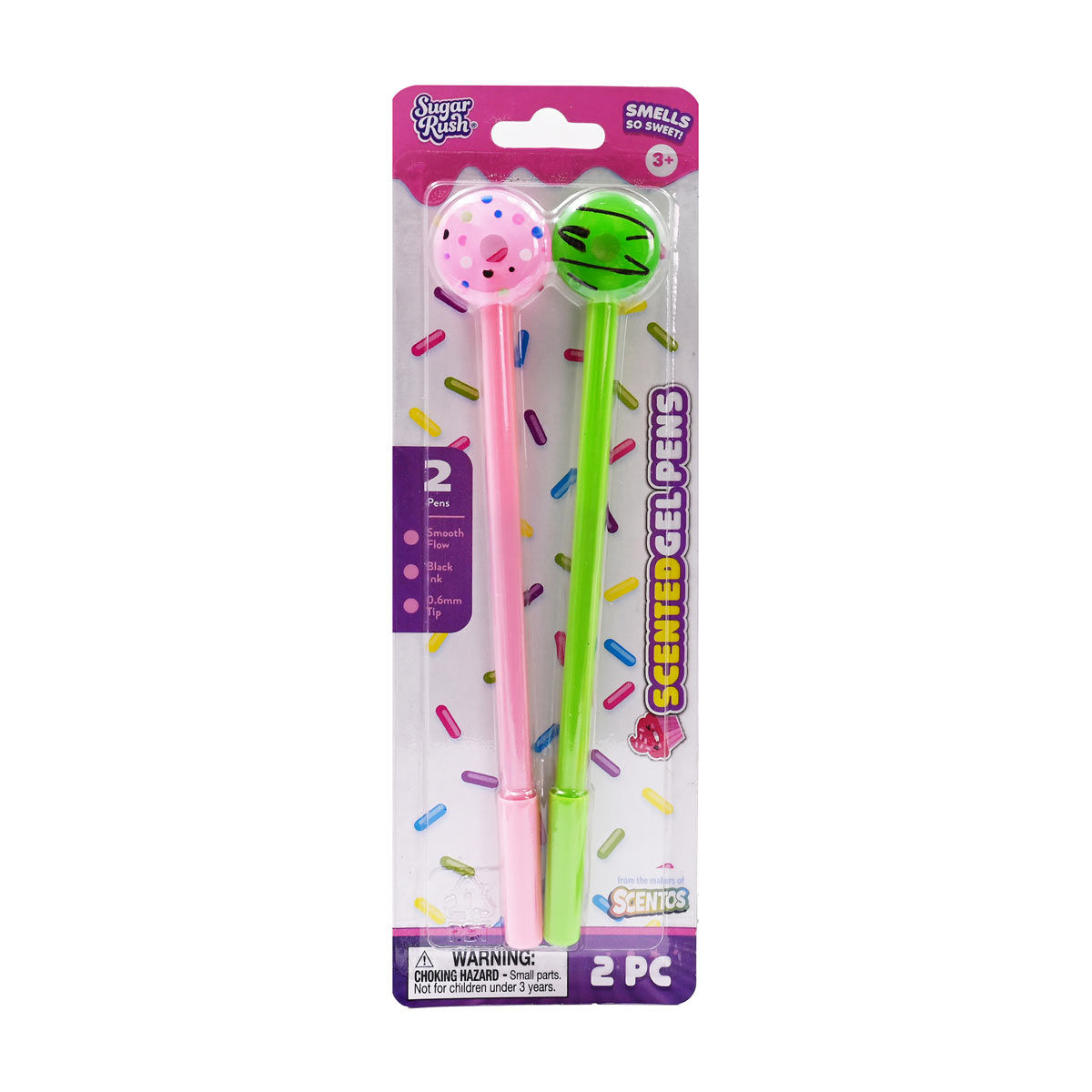 Sugar Rush Scented Donut-Shaped Gel Pens, 2 ct, 2 Assorted Colors