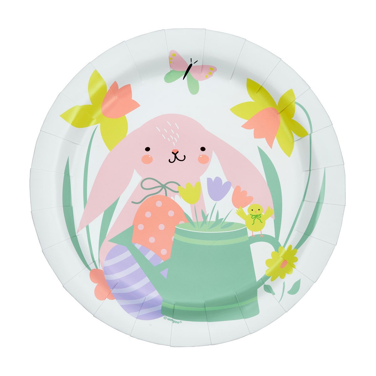 Easter-Playful-Spring-Printed-Round-Plates,-7-in