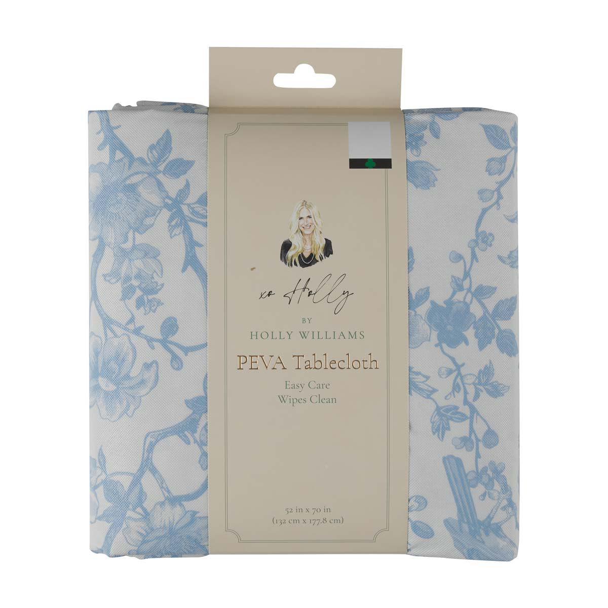 xo Holly by Holly Williams Easy Care Printed PEVA Tablecloth, 52x70 in, 4 Assorted Patterns