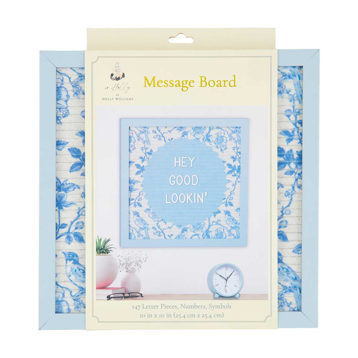 Holly Williams Decorative Message Board Décor, 10x10 in, 4 Assorted Designs