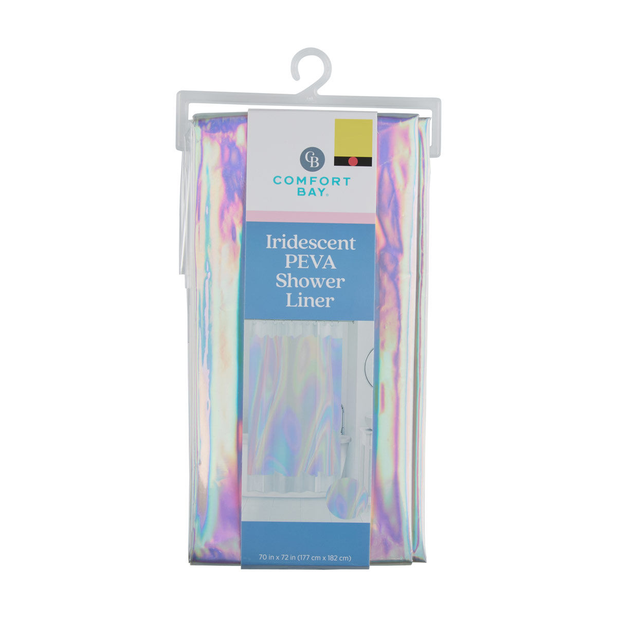 Comfort Bay Summer Solid Iridescent PEVA Shower Liner