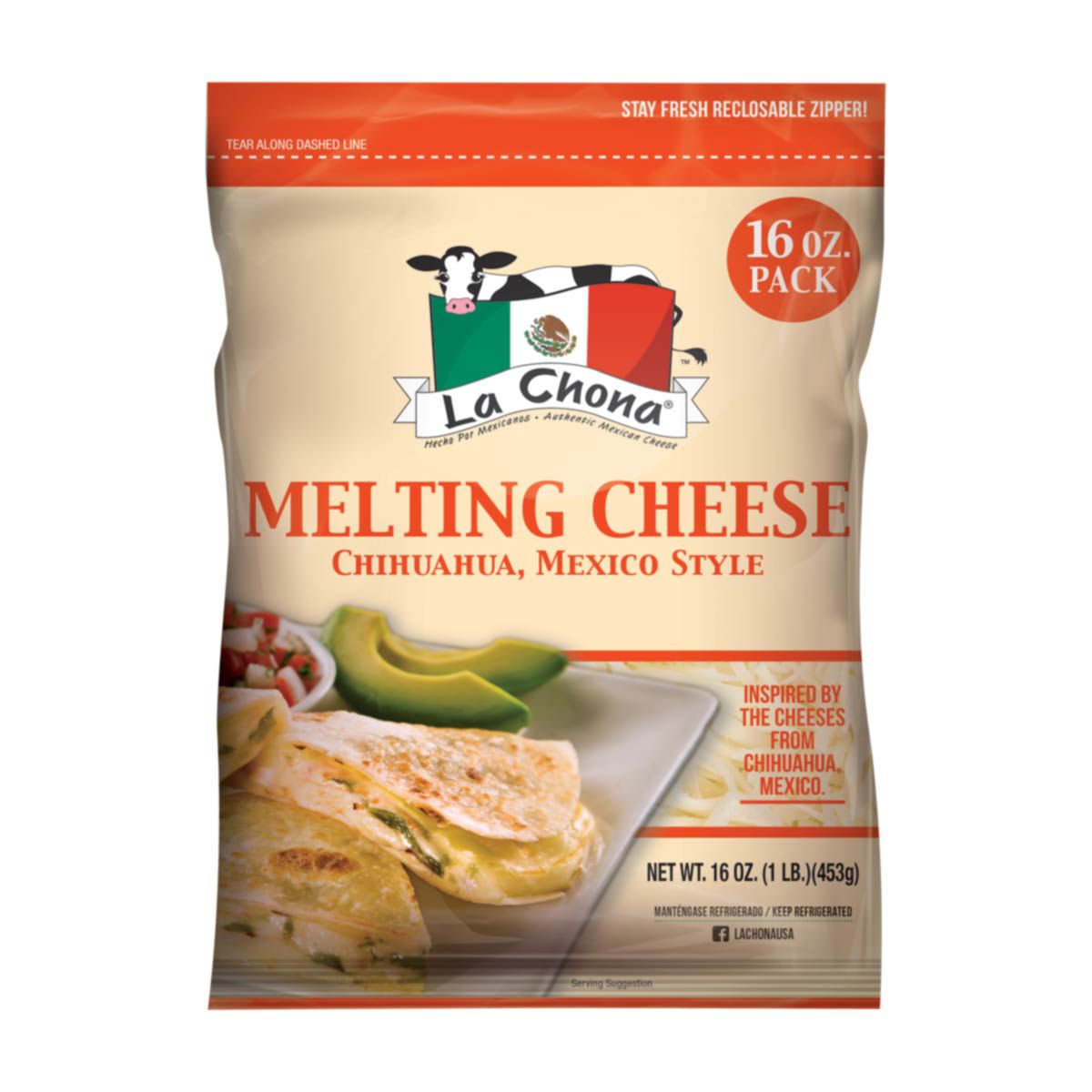 La Chona Chihuahua Mexico Style Melting Cheese, 16 oz