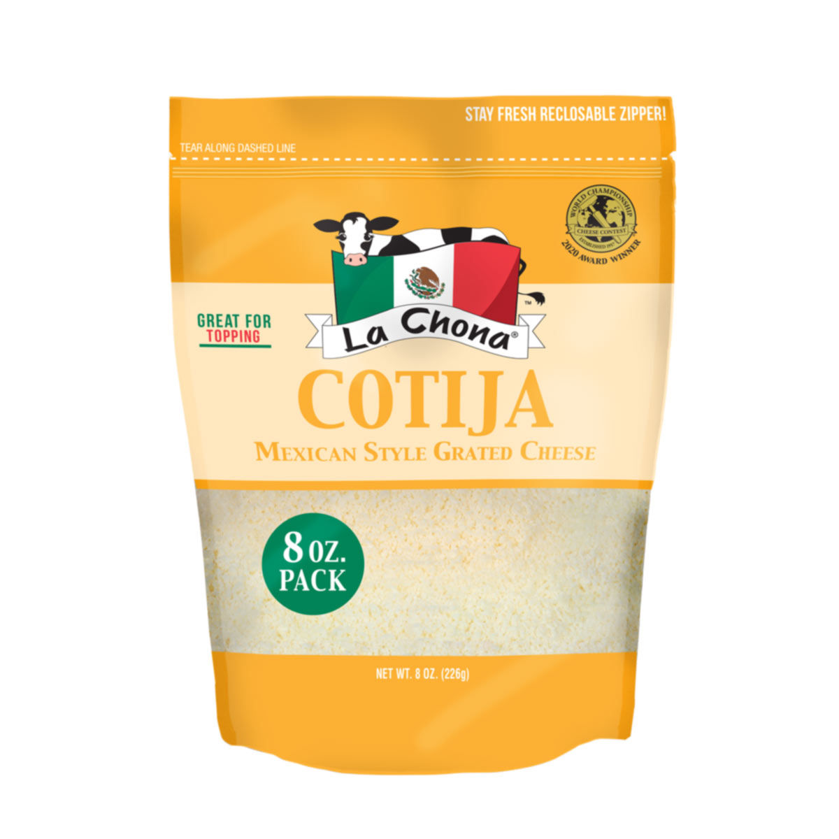 La Chona Cotija Mexican Style Grated Cheese, 8 oz