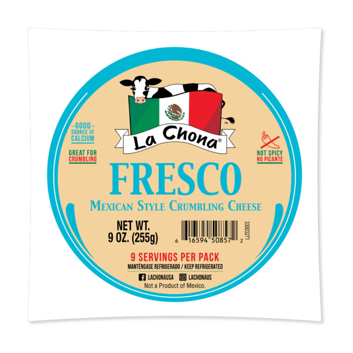 La Chona Fresco Mexican Style Crumbling Cheese, 9 oz