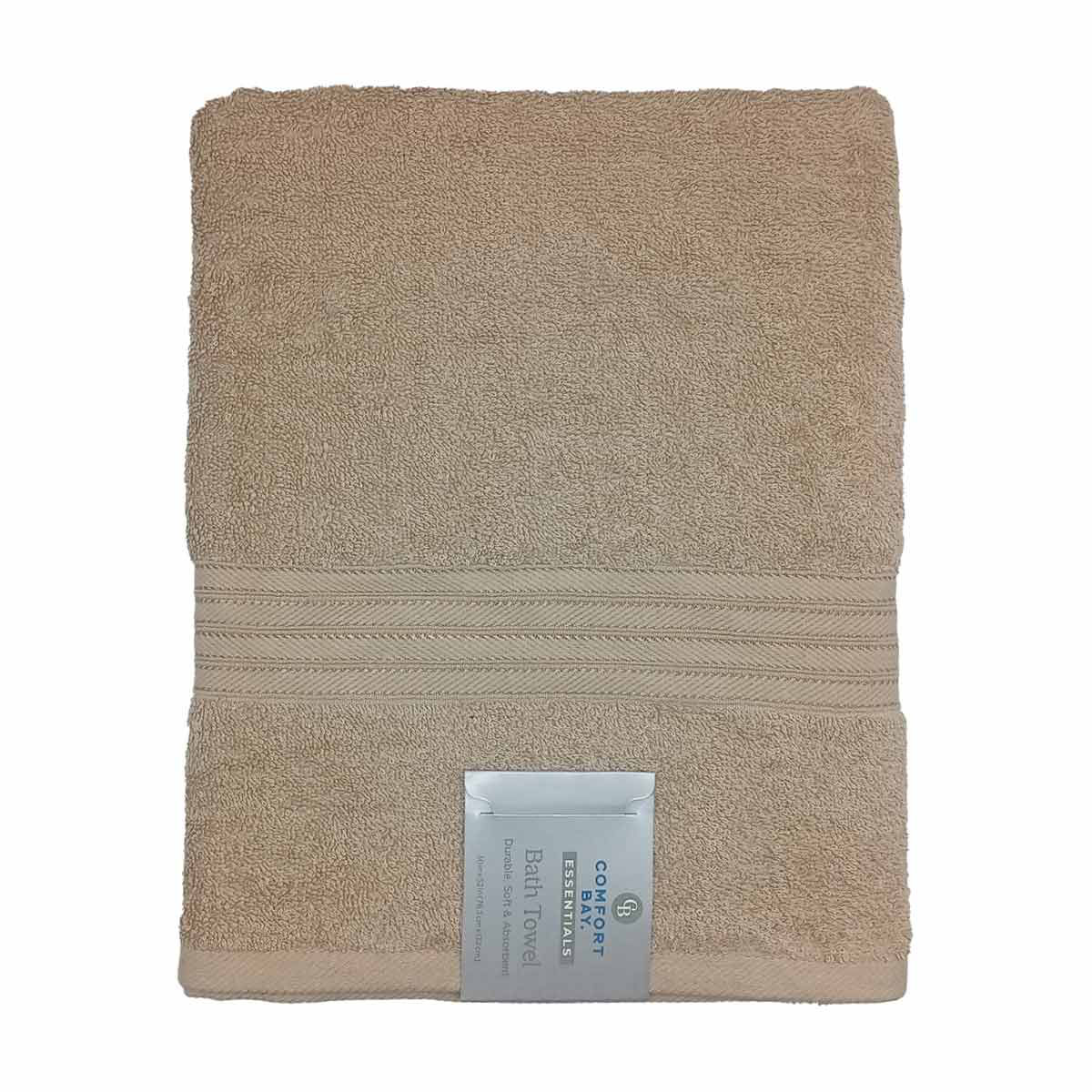 Comfort Bay Essentials Soft Bath Towel, 30x52 in, Cement