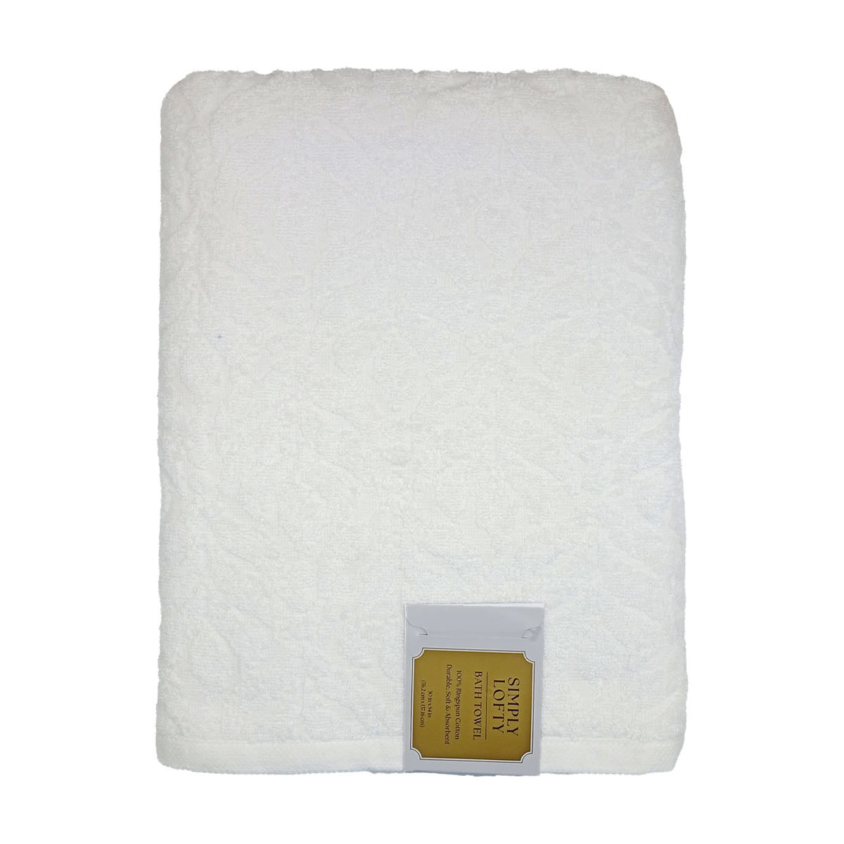 Comfort Bay Simply Lofty Cotton Bath Towel, 30x54 in, White