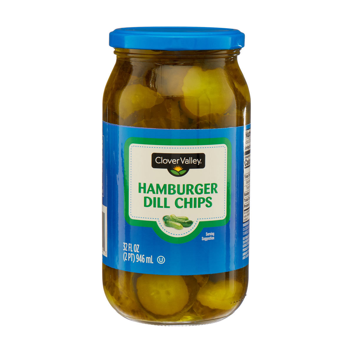 Clover Valley Hamburger Dill Pickle Chips, 32 fl oz