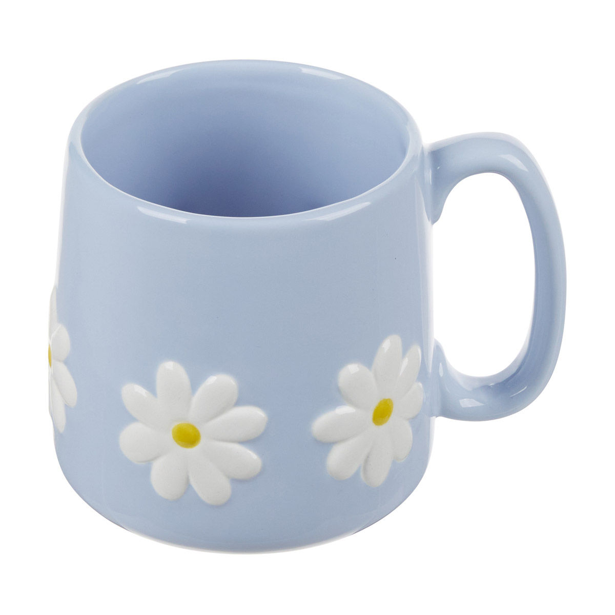 Embossed-Daisy-Coffee-Mug,-2-Assorted-Colors