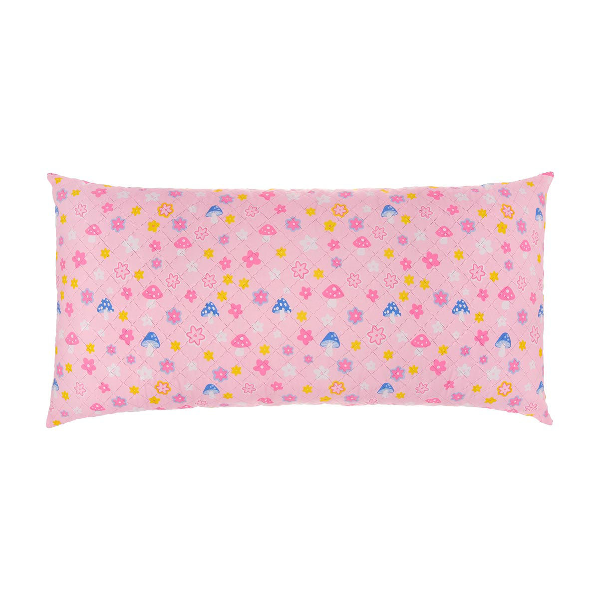 Summer Rectangular Pink Floral Printed Quilt Body Pillow