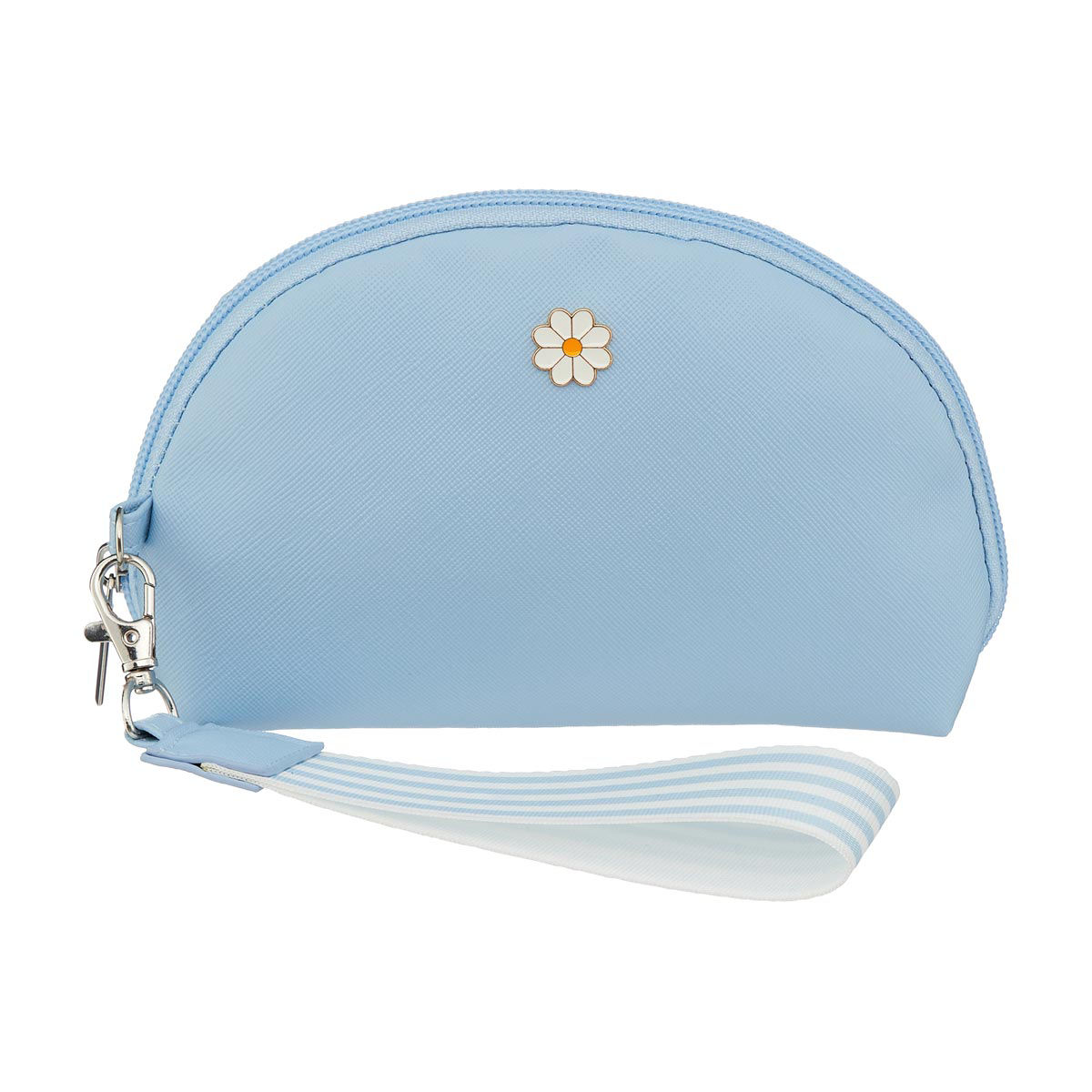 Summer Blue Daisy Wristlet Pouch