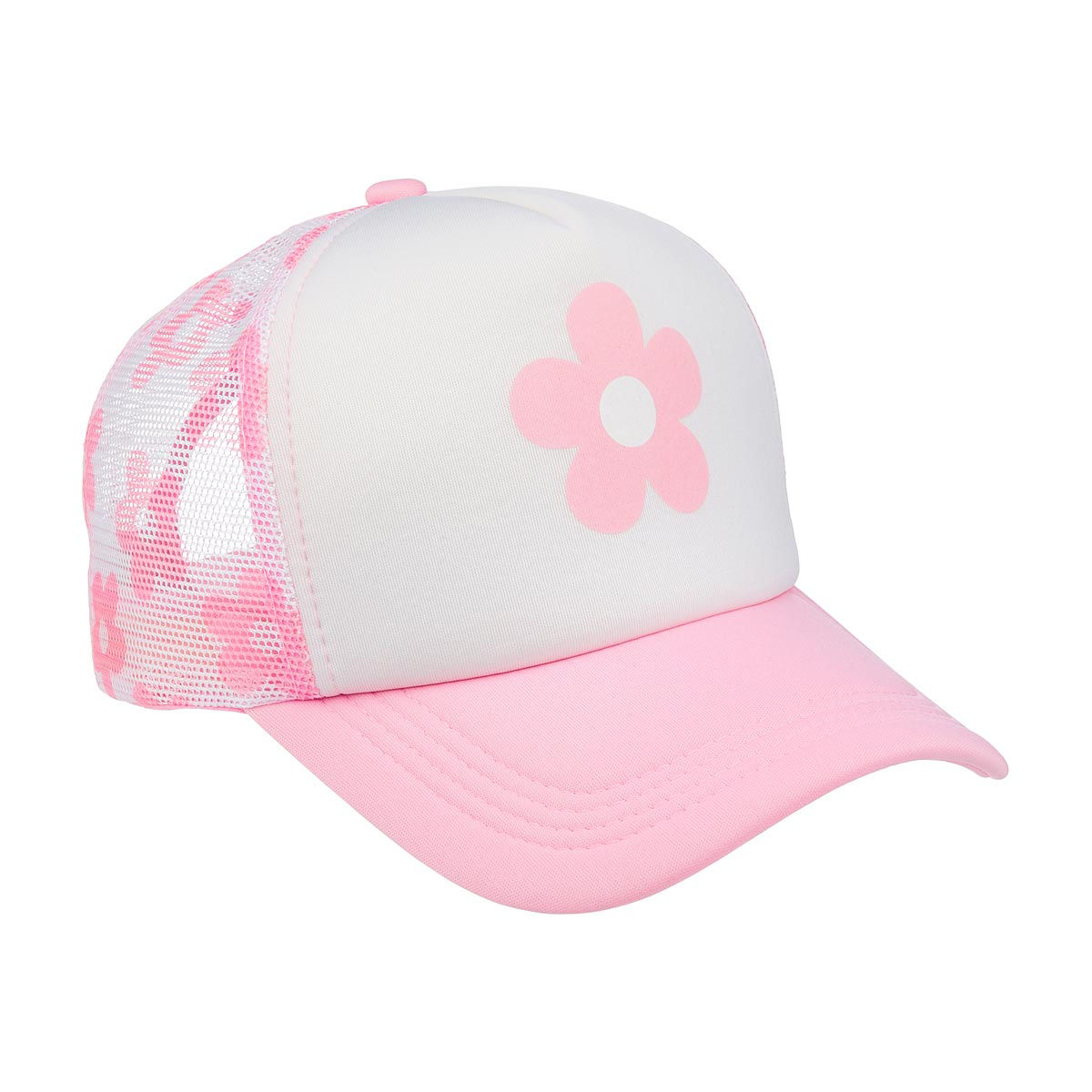 Summer Pink Floral Print Tucker Hat
