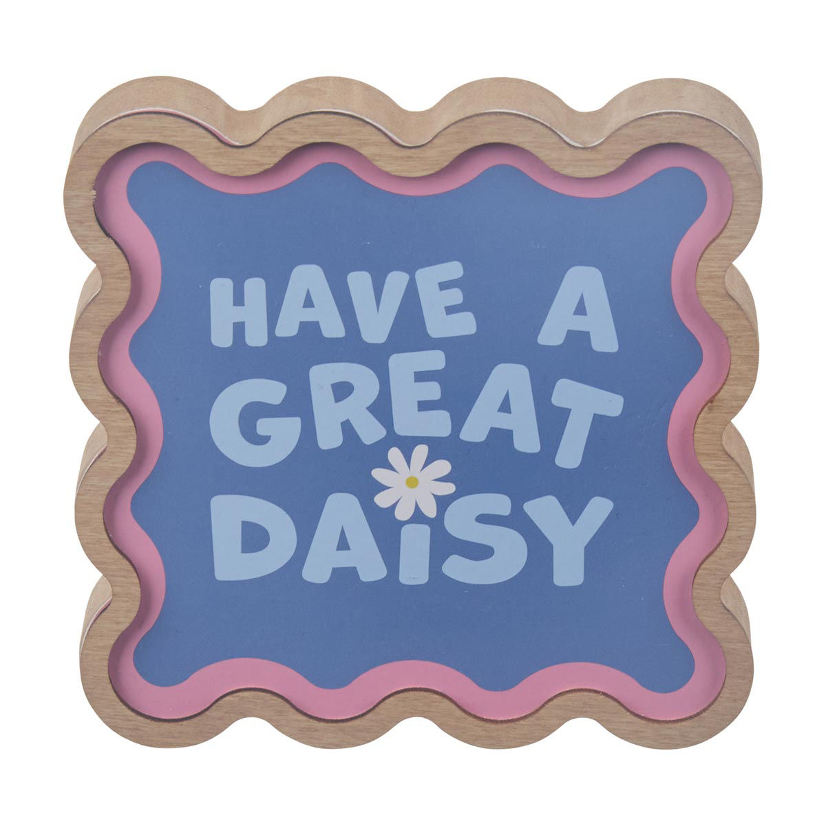 Summer Blue Have a Great Daisy Word Block Decor
