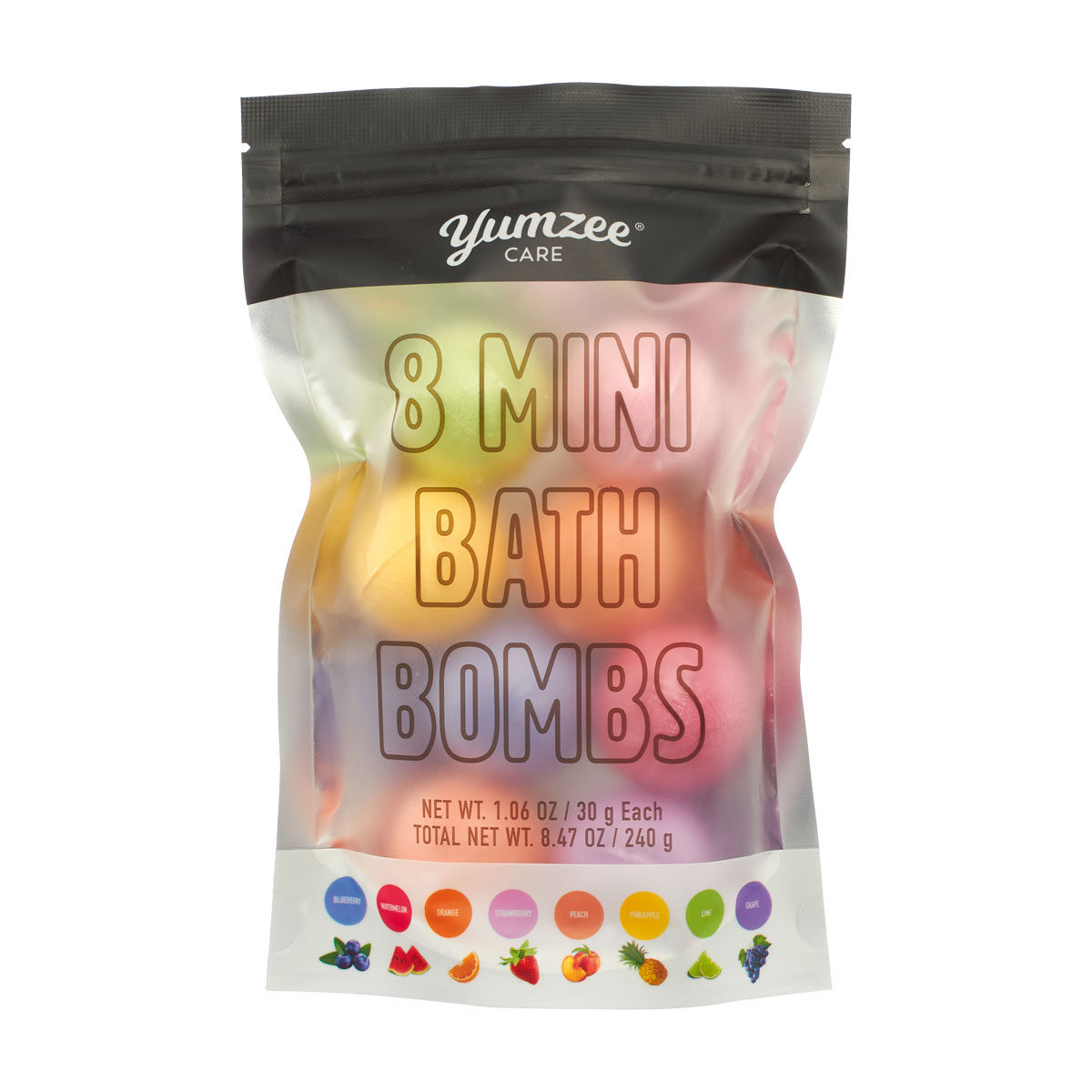 Yumzee Care Assorted Fruit Scented Mini Bath Bombs Gift Set, 8 ct, 8.47 oz