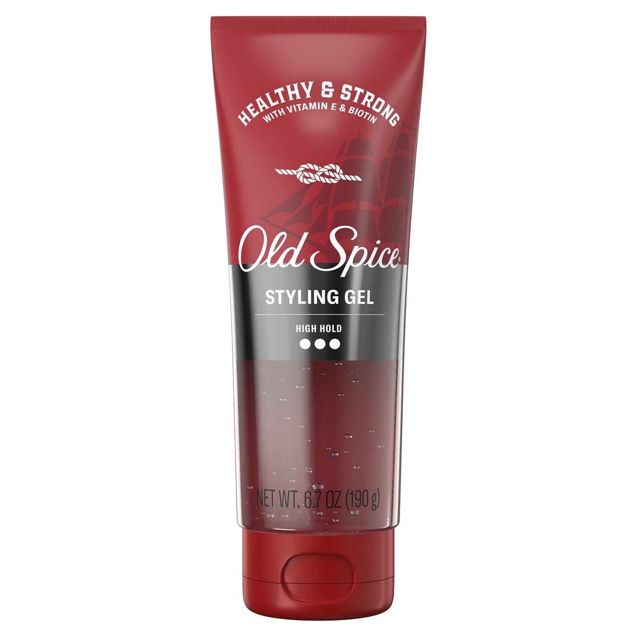 Old Spice Styling Gel for Men, Healthy & Strong with Vitamin E & Biotin, Men's Hair Styling Gel, High Hold, 6.0 FL OZ
