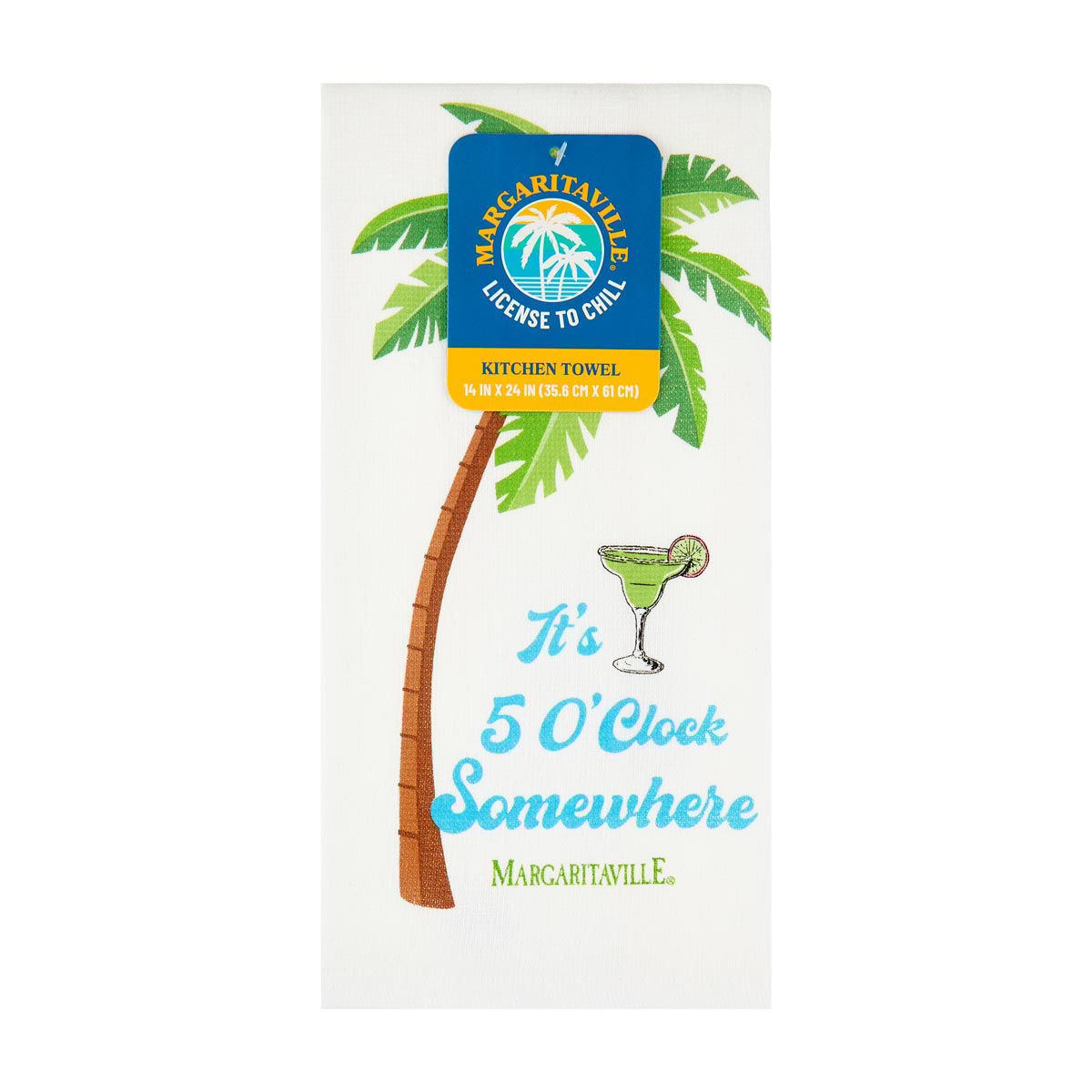 Margaritaville-It's-5-O'Clock-Somewhere-Printed-Kitchen-Towel,-14x24-in