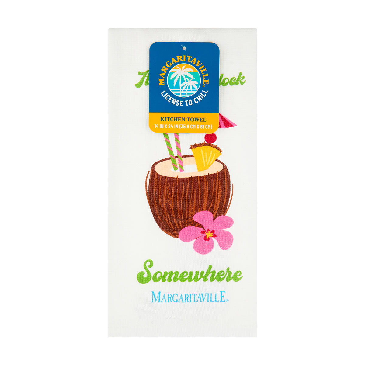 Margaritaville-It's-5-O'Clock-Somewhere-Coconut-Printed-Kitchen-Towel,-14x24-in