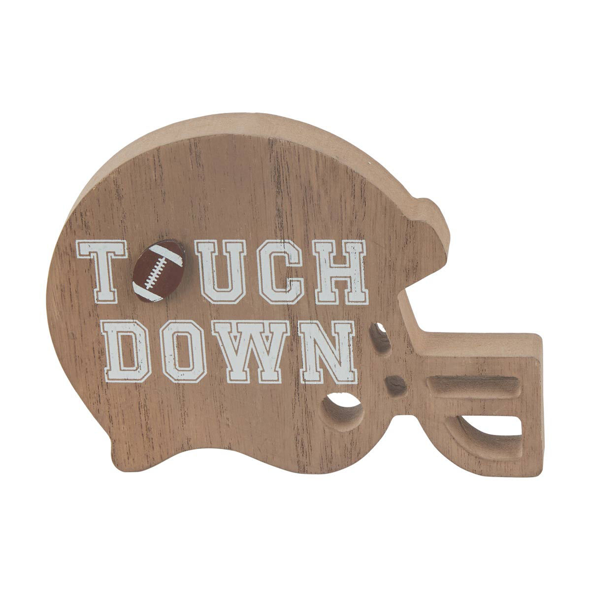 Decorative Football Helmet Shaped Tabletop Word Block Décor