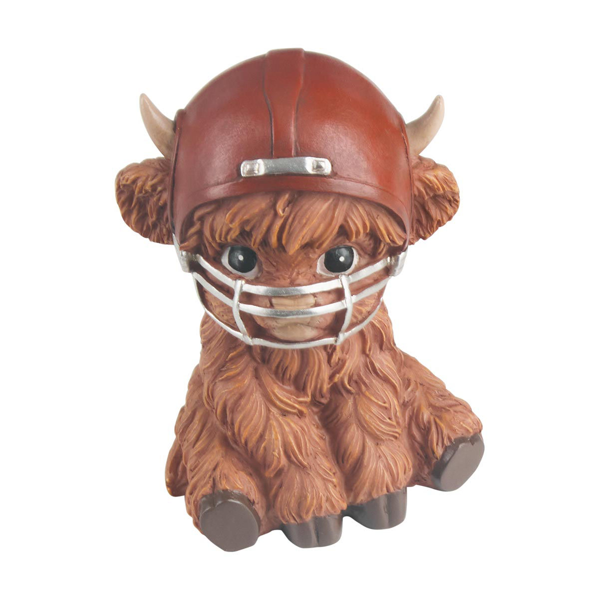 Cute Cow Figurine with Football Helmet Décor