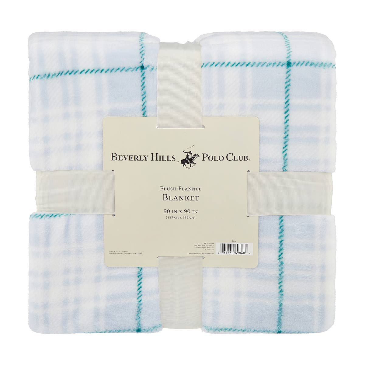 Beverly-Hills-Polo-Club-Plush-Flannel-Blanket,-90x90-in,-Blue