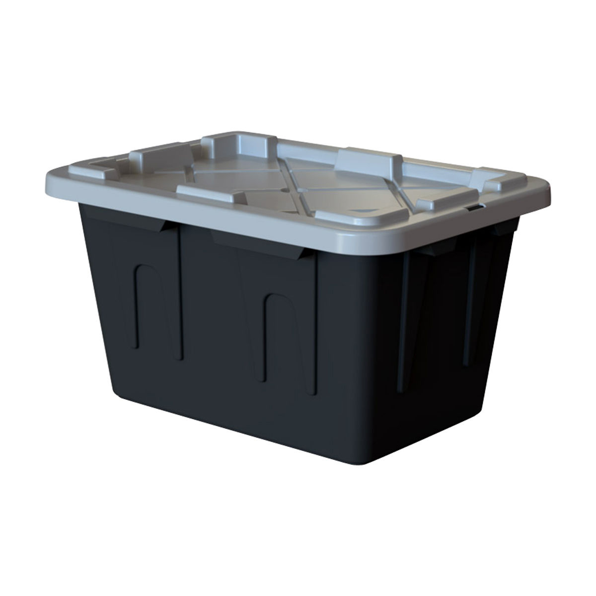 True Living Heavy Duty Stackable Black Storage Tuff Tote with Gray Lid, 2 Gallon