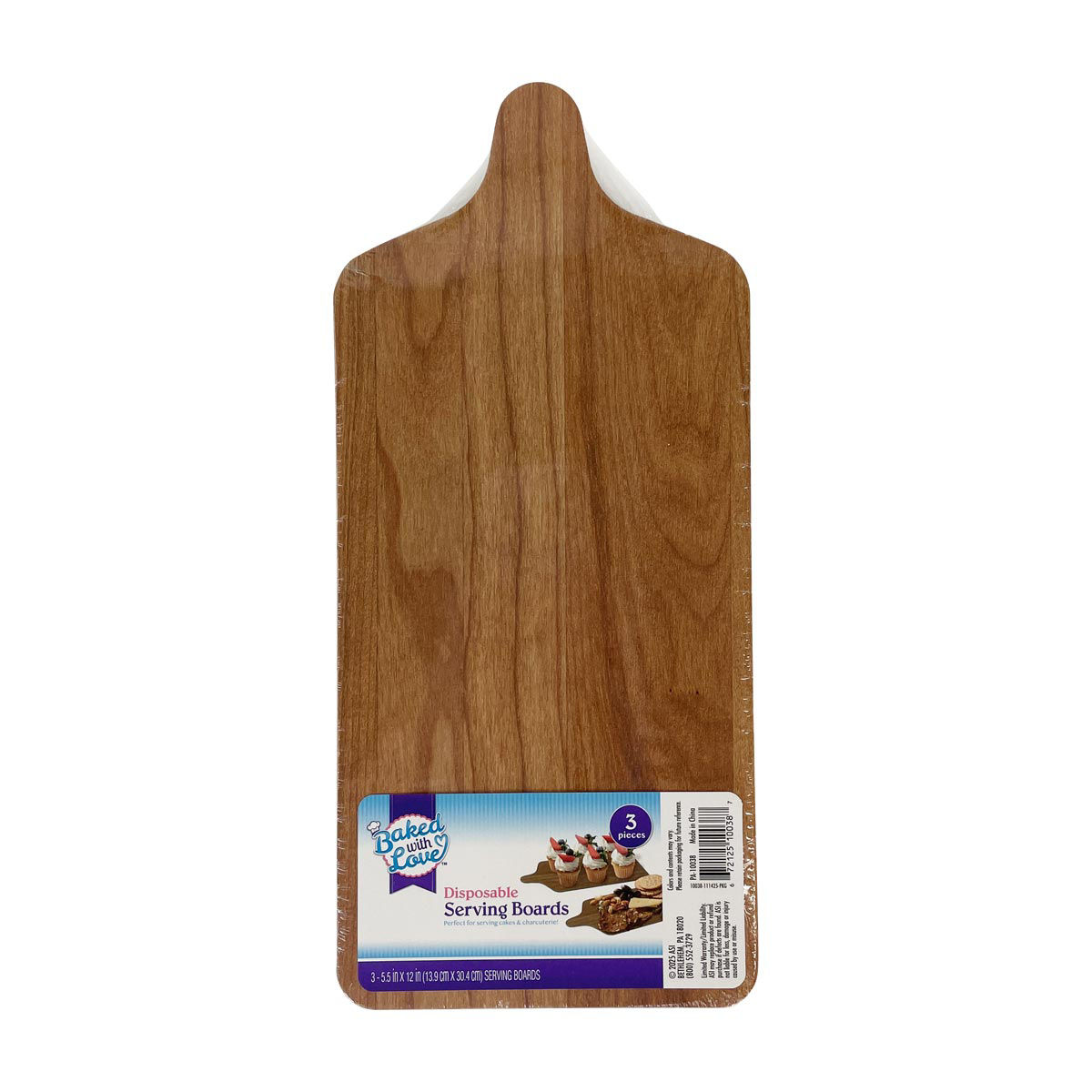 Baked with Love Disposable Serving Boards, 3 ct, 5.5x12 in