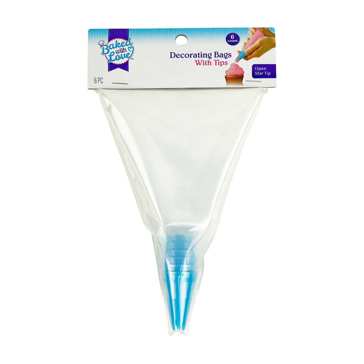Cupcake Decorating Bags with Tips, 6 ct