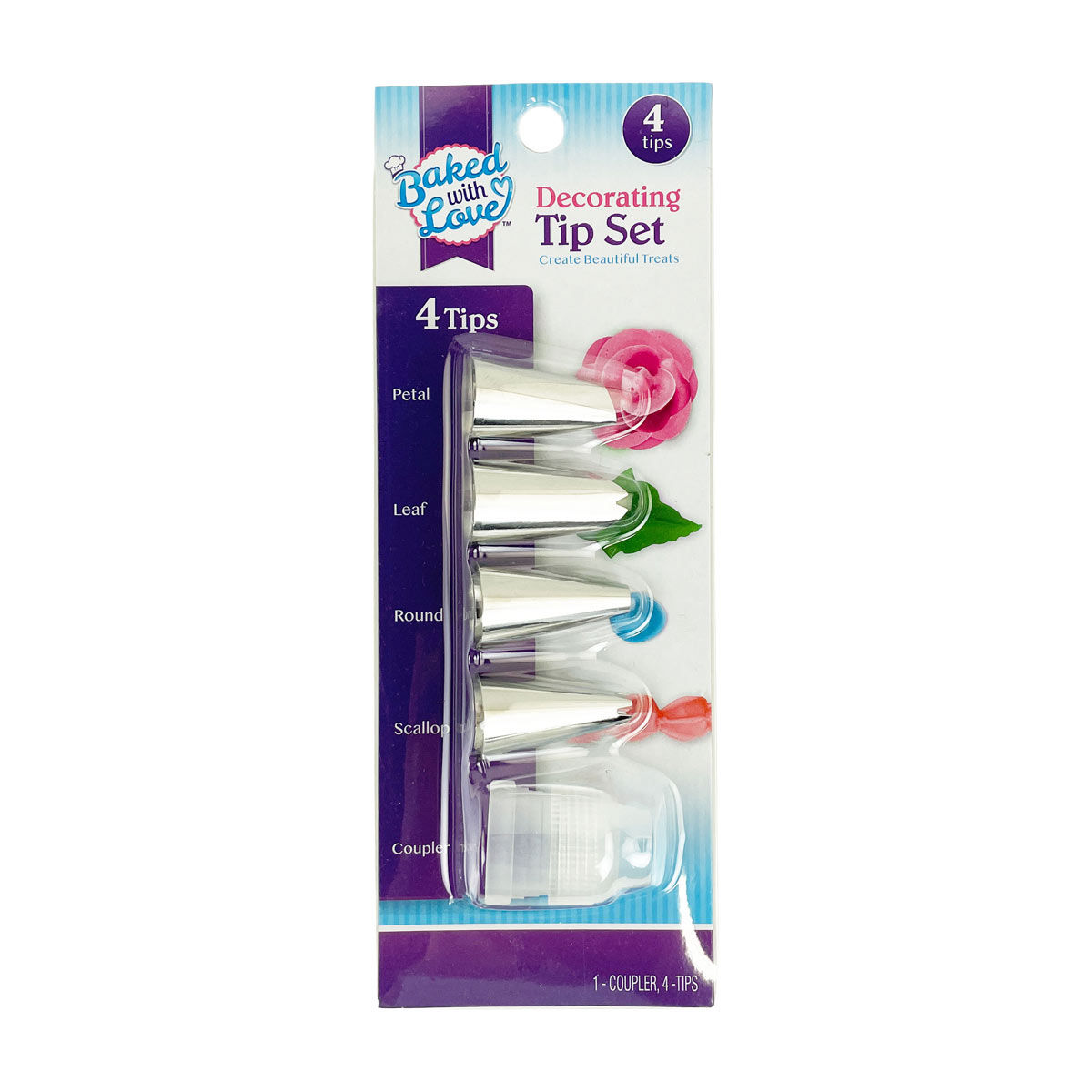 Baked with Love Decorating Tips Set, 4 ct