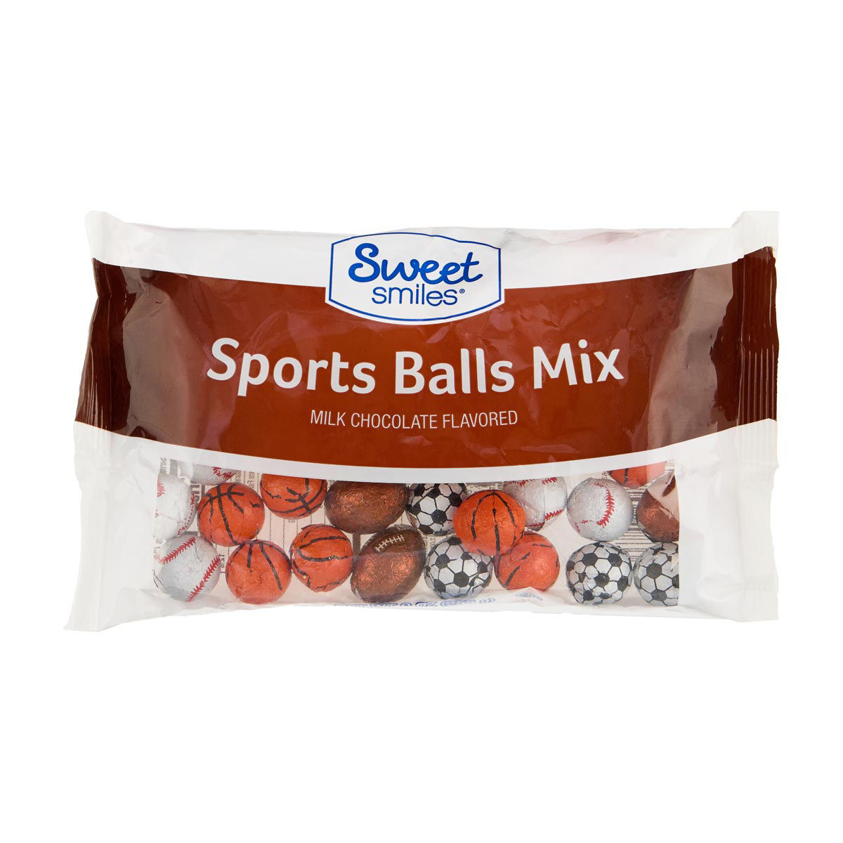 Sweet Smiles Milk Chocolate Sports Balls Mix, 9 oz, 4 Assorted Shapes