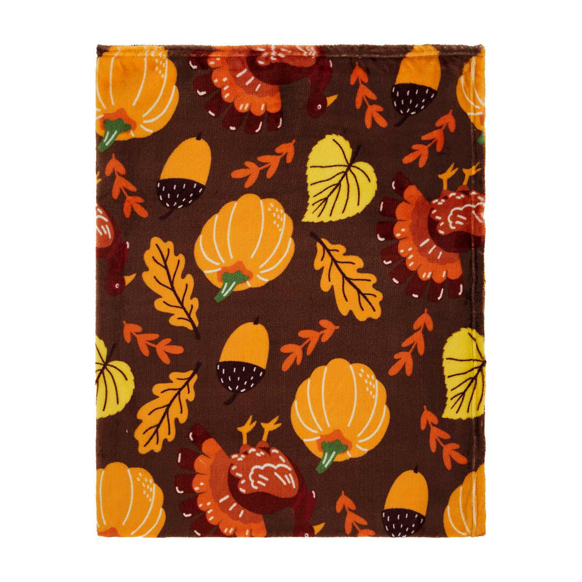 Harvest Halloween Turkey Printed Plush Throw